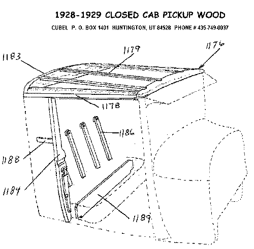 New body wood for your 28 or 29 Ford Closed Cab Pickup