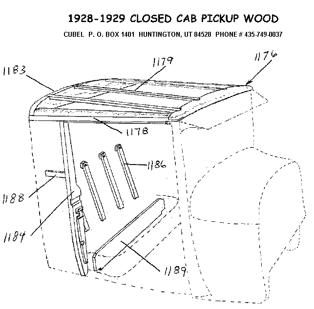 New body wood for your 28 or 29 Ford Closed Cab Pickup