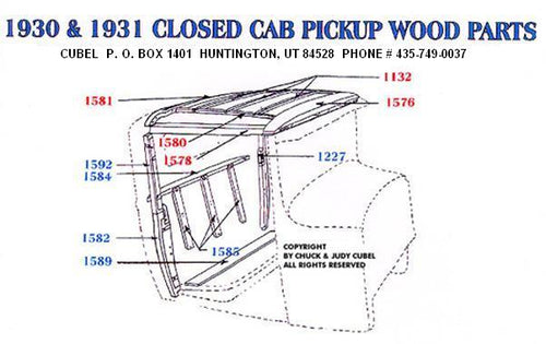 New body wood for your 30 or 31 Ford Closed Cab Pickup