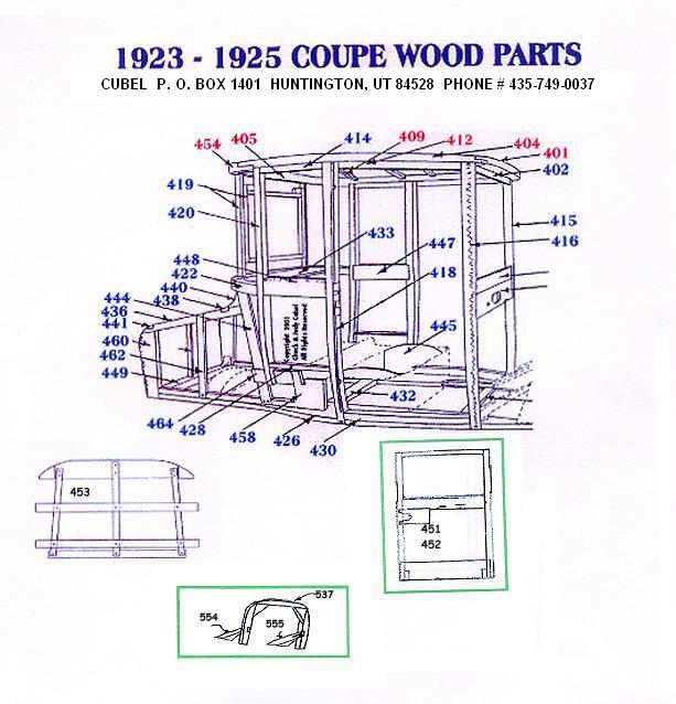 New top wood for your 23-25 Ford Standard Coupe