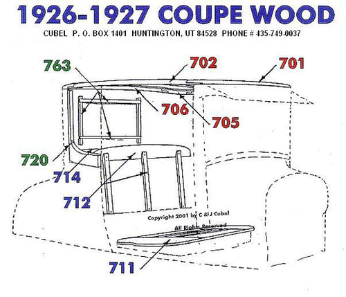 New top wood for your 26-27 Ford Standard Coupe