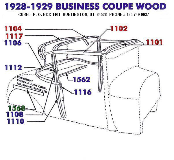 New top wood for your 28 or 29 Ford Business Coupe