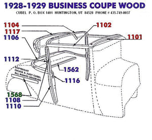 New top wood for your 28 or 29 Ford Business Coupe