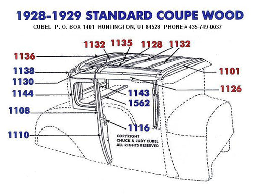 New top wood for your 28 or 29 Ford Standard Coupe