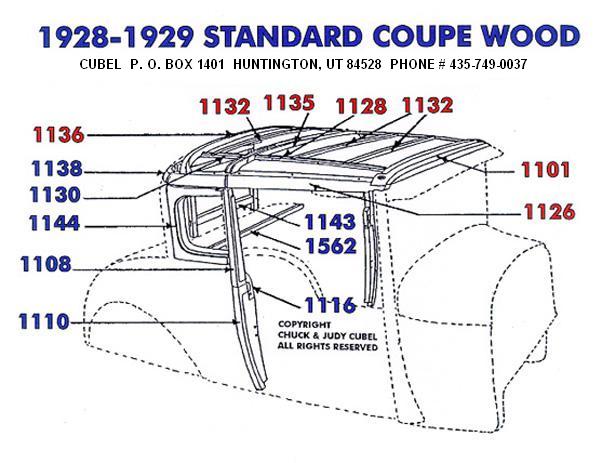 New body wood for your 28 or 29 Ford Standard Coupe