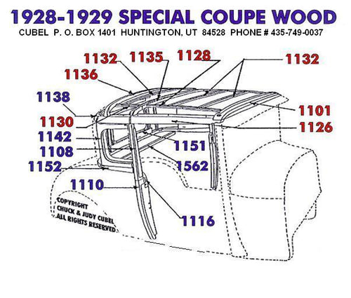 New body wood for your 28 or 29 Ford Special Coupe