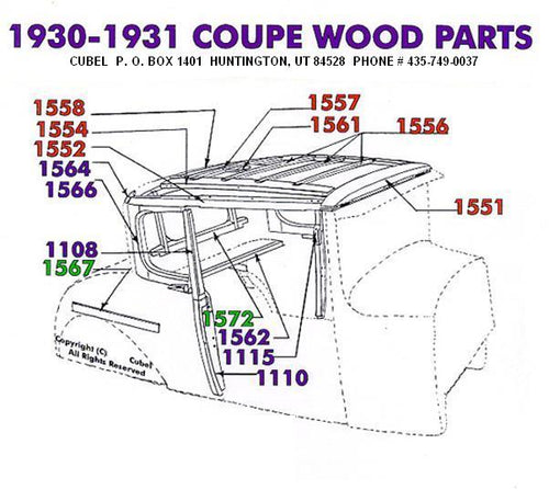 New top wood for your 30-31 Ford Standard Coupe