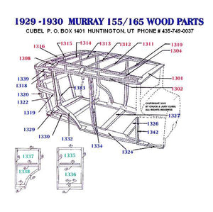 New top wood for your 1929 or 1930 Ford Murray 155/165 Fordor