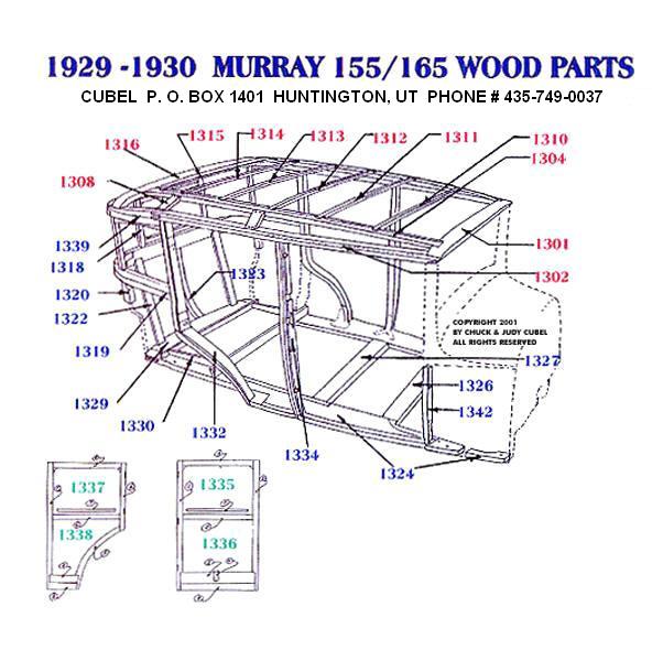 New top wood for your 1929 or 1930 Ford Murray 155/165 Fordor