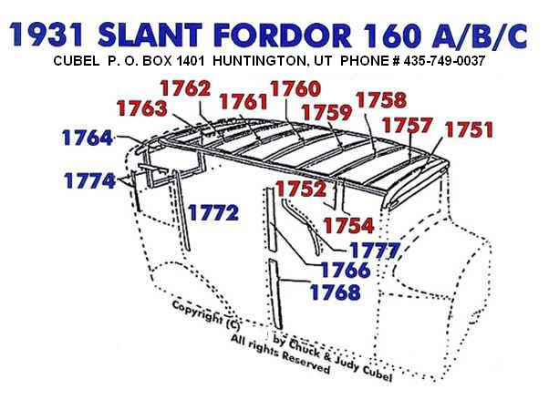 New top wood for your 30 or 31 Ford Slant 160 Fordor