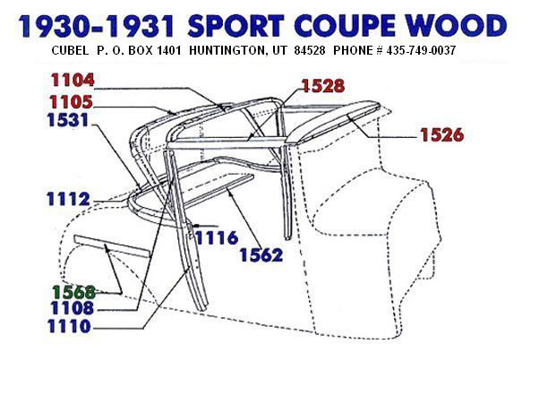 New body wood for your 30 or 31 Ford Sport Coupe
